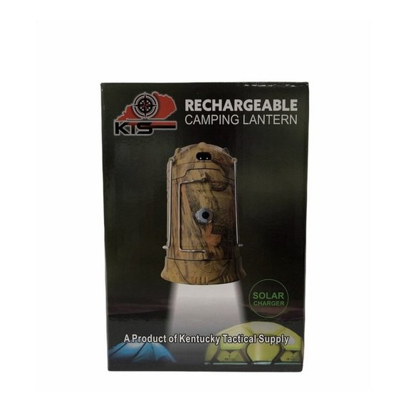 Large Camouflaged LED Solar Rechargeable Pop Up Camping Lantern W/ Flashlight - Picture 2 of 14